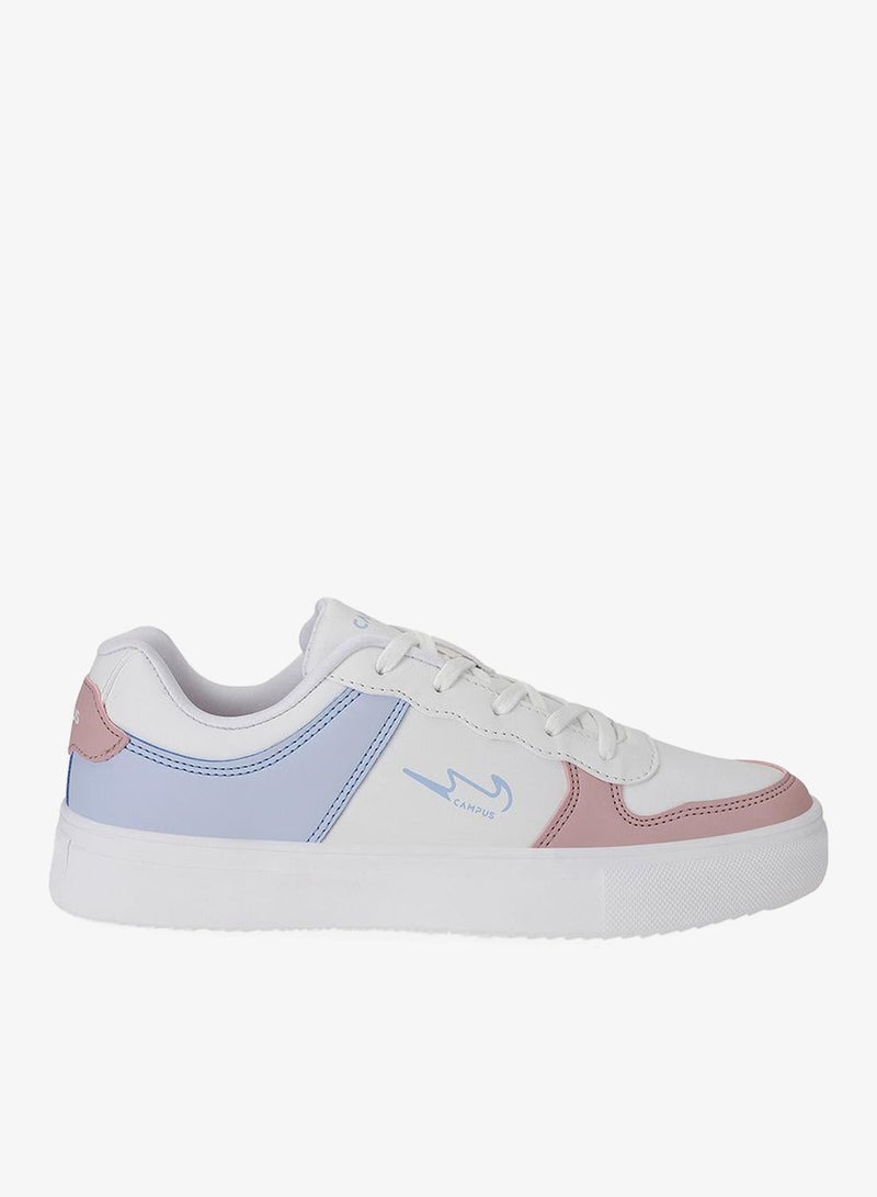 Campus Women's Casual Sneakers – Breathable, Lightweight, Cushioned – White/Sky Blue - Image 1
