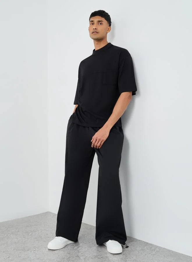 Styli Styli Men Black Heavy Jersey Boxy T-Shirt with Pocket