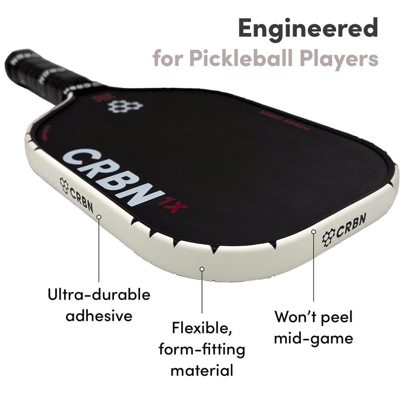 CRBN Pickleball شريط حافة كريكيت CRBN - شريط حماية مضرب كريكيت - أسود 16 مم 4 عبوات - Image 3