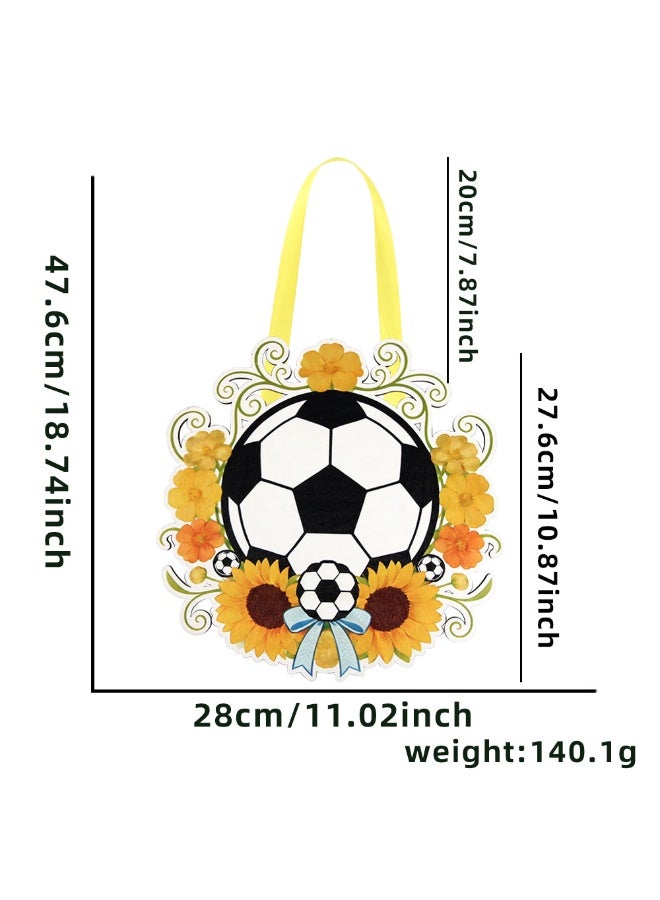 2026 World Cup Soccer & Sunflower Wooden Hanging Decor, Party Door Sign for Fans - Image 1