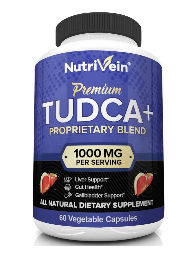 Nutrivein - TUDCA+ Liver Support Supplement 1000mg 60 Capsules - Image 1