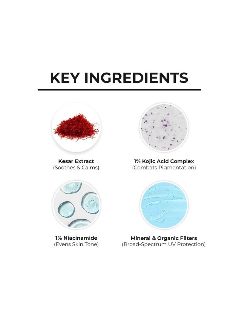 دي آر. شيث'س واقي الشمس من دكتور شيث كيسار وحمض الكوجيك لجميع أنواع البشرة بعامل حماية من الشمس 50 Pa++++ للبشرة الخالية من التصبغ | لا يحتوي على قالب أبيض وخفيف الوزن للترطيب اليومي - 50 جم، عبوة من قطعة واحدة - Image 2