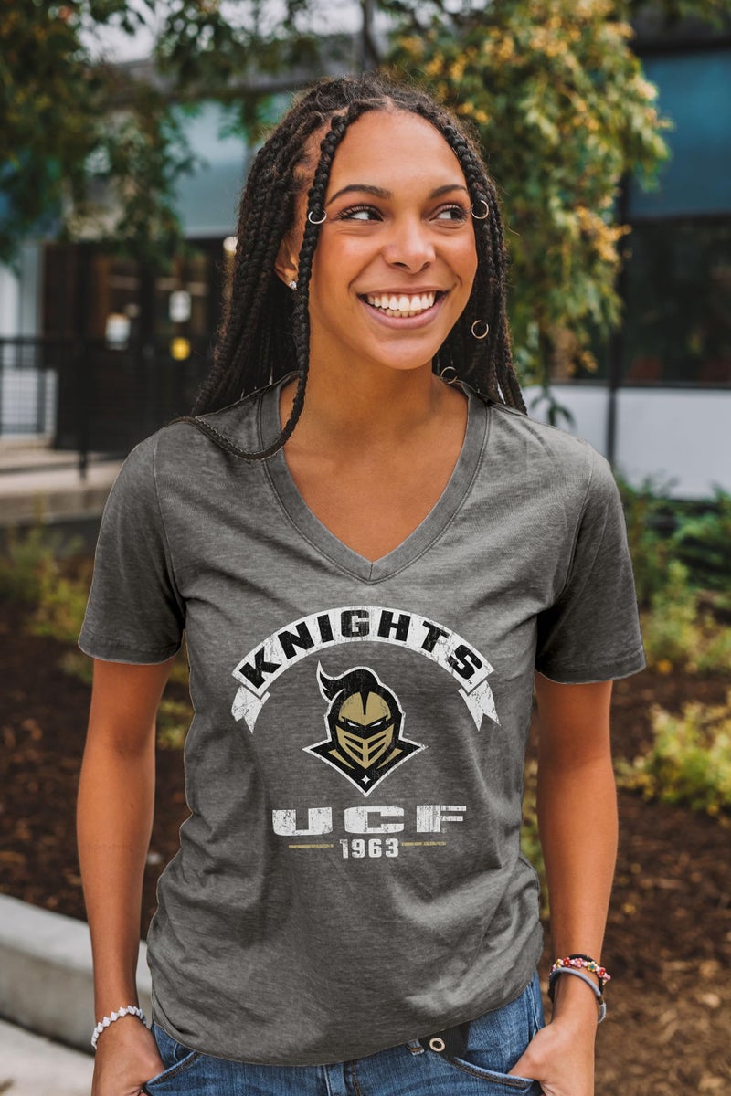 Blue 84 Central Florida Golden Knights NCAA Officially Licensed Women's T-Shirt Burnout Vintage Scholar, Large - Image 1