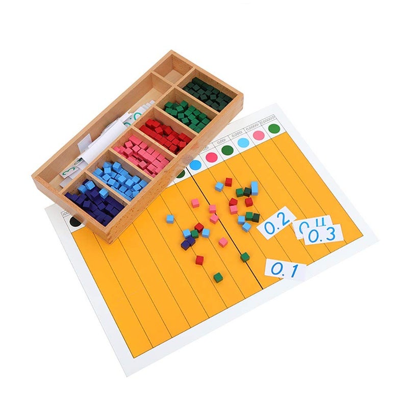 Kghios Montessori Math Toys Materials Decimal Fraction Exercise and Decimal Fraction Board Montessori Mathematics Teaching Elementary Materials - Image 2