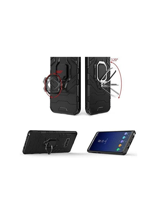 ماركة غير محددة - ( samsung note 9 cover) جراب سامسونج نوت 9 ضد الصدمات بحماية كاملة ودبلة معدنية متعددة الوظائف لهاتف سامسونج نوت 9 - Image 1