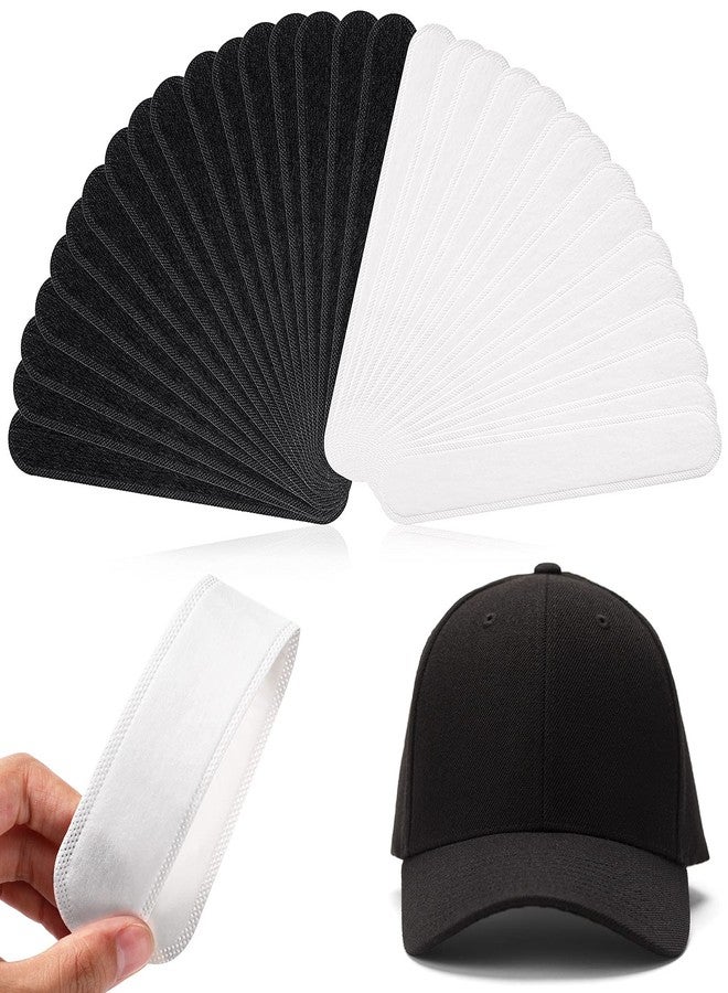 Gejoy Hat Sweat Liner 30 Pcs Hat Sweat Protector Disposable Cap Sweatband for Women Men Golf Baseball(White, Black) - Image 1