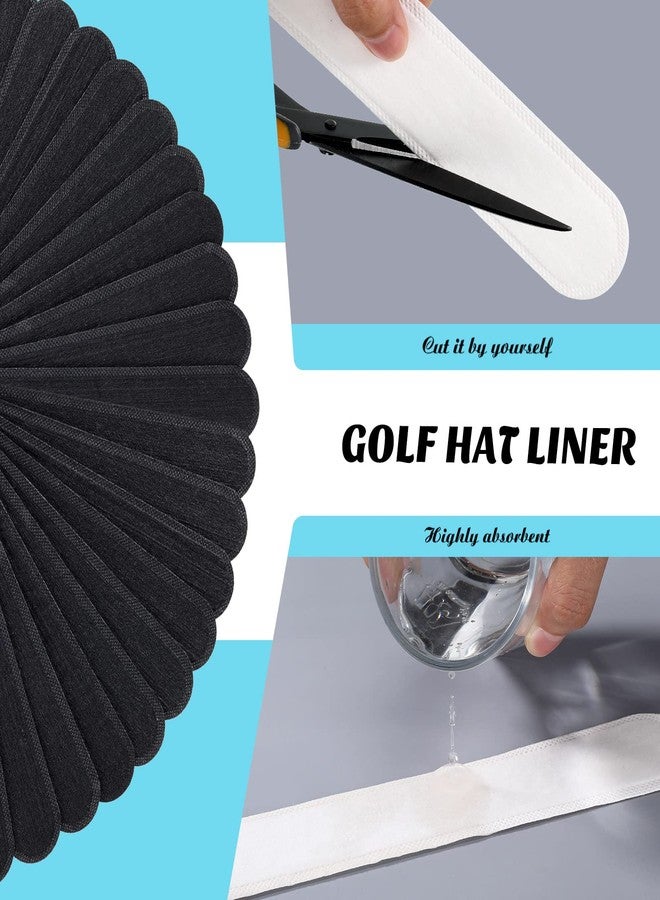 Gejoy Hat Sweat Liner 30 Pcs Hat Sweat Protector Disposable Cap Sweatband for Women Men Golf Baseball(White, Black) - Image 3