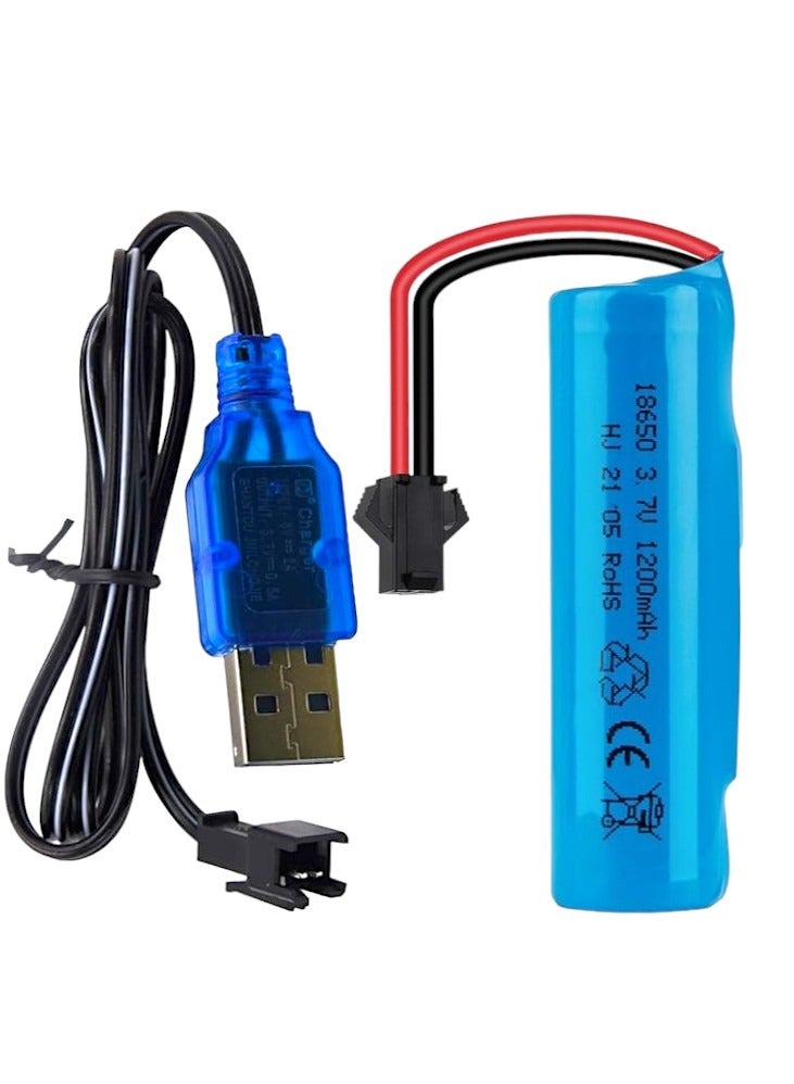 صندوق العاب بطارية بديلة قابلة لإعادة الشحن بقدرة 18650 مللي أمبير في الساعة مع شاحن USB لسيارة التحكم عن بعد Rc وجميع الألعاب المناسبة - Image 1