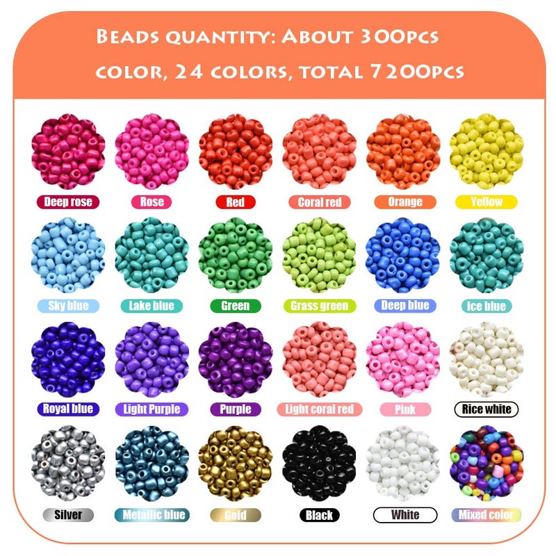 Renashed Beads for Bracelets Kit 10000pcs 3mm Glass Seed Beads Multi Color and 280pcs Alphabet Letter Beads for DIY Jewelry Name Bracelets Making and Crafts - Image 3