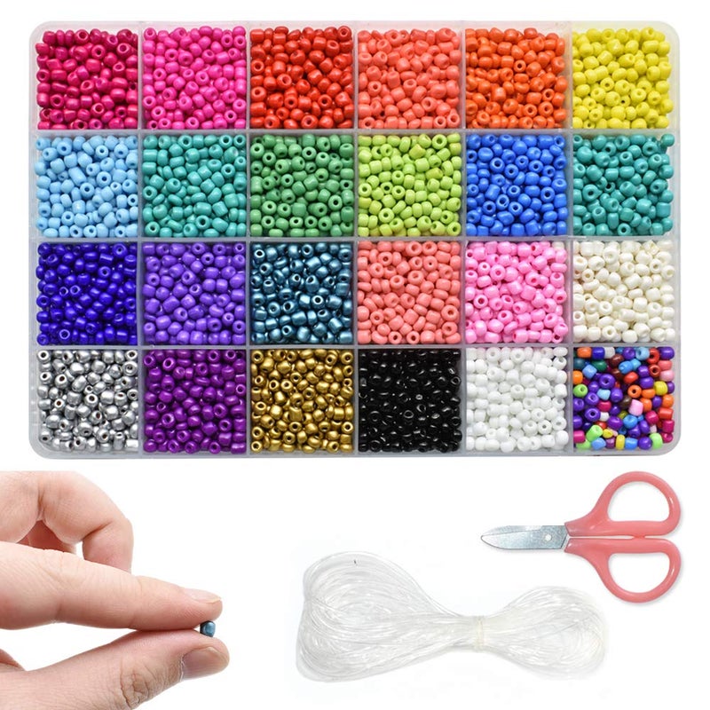 Renashed Beads for Bracelets Kit 10000pcs 3mm Glass Seed Beads Multi Color and 280pcs Alphabet Letter Beads for DIY Jewelry Name Bracelets Making and Crafts - Image 1