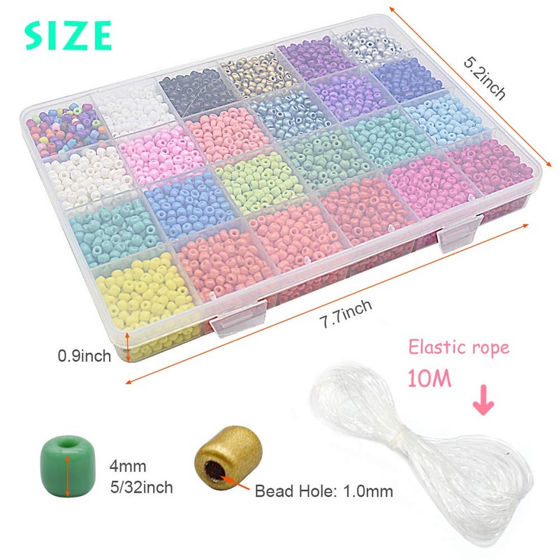 Renashed Beads for Bracelets Kit 10000pcs 3mm Glass Seed Beads Multi Color and 280pcs Alphabet Letter Beads for DIY Jewelry Name Bracelets Making and Crafts - Image 2