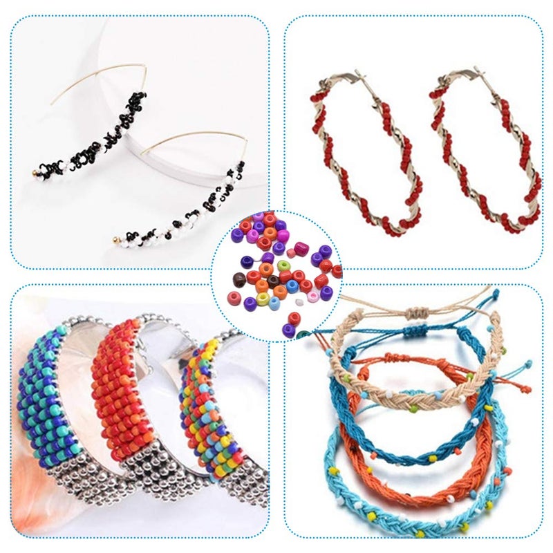 Renashed Beads for Bracelets Kit 10000pcs 3mm Glass Seed Beads Multi Color and 280pcs Alphabet Letter Beads for DIY Jewelry Name Bracelets Making and Crafts - Image 5
