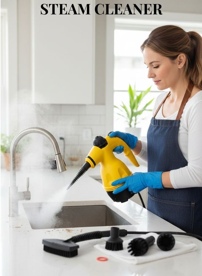 ZEESQUARE Handheld Steam Cleaner 1000W – High Temperature Electric Portable Steam Cleaner with Anti-Scald Ergonomic Handle and Kitchen Funnel - Image 1