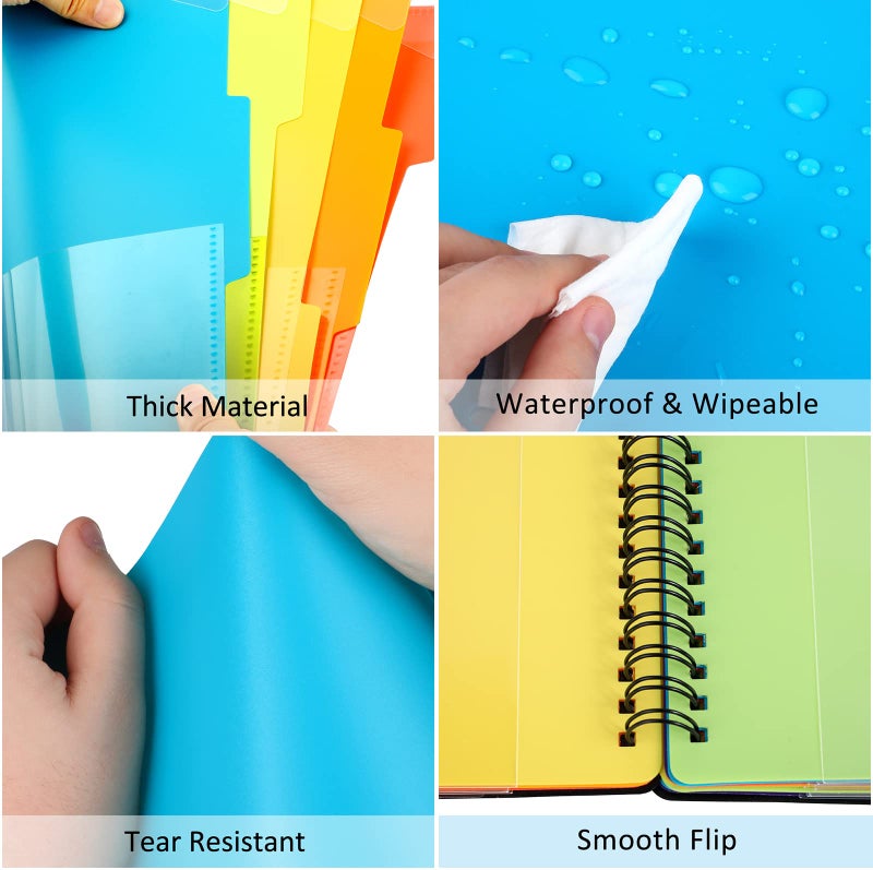 HABGP 24 Pocket Plastic folders with Pockets, 12 Colors Multi Pocket Folder Binder with Dividers, Office Organizer Folder Letter Size School Supplies - Image 4