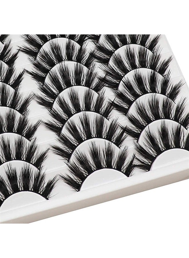 Losha Eyelashes Natural Look Faux Mink Lashes Pack Handmade Fluffy False Eyelashes 14 Pairs Eye Lashes (F69) - Image 3