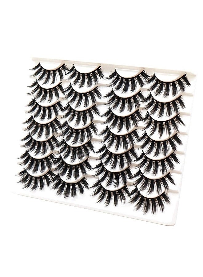 Losha Eyelashes Natural Look Faux Mink Lashes Pack Handmade Fluffy False Eyelashes 14 Pairs Eye Lashes (F69) - Image 4