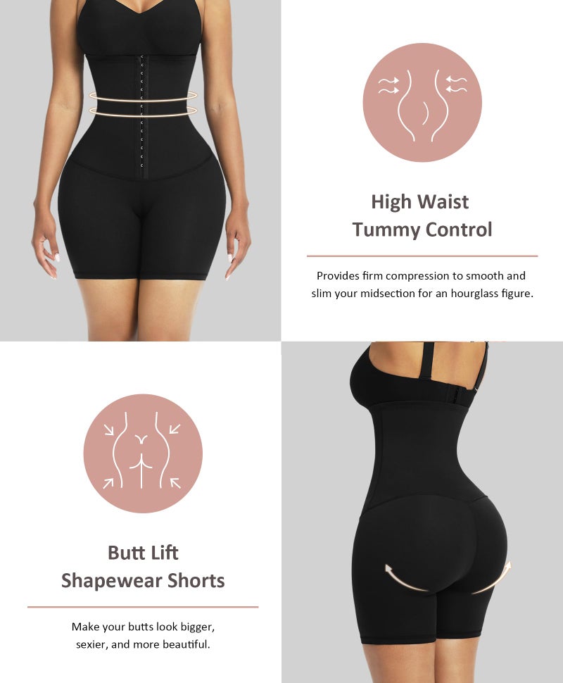 FeelinGirl High Waisted Body Shaper Shorts Shapewear for Women Tummy Control Thigh Slimmer Panties Compression Shorts Black - Image 4