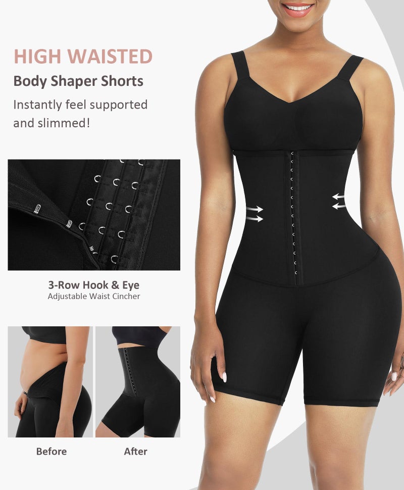 FeelinGirl High Waisted Body Shaper Shorts Shapewear for Women Tummy Control Thigh Slimmer Panties Compression Shorts Black - Image 3