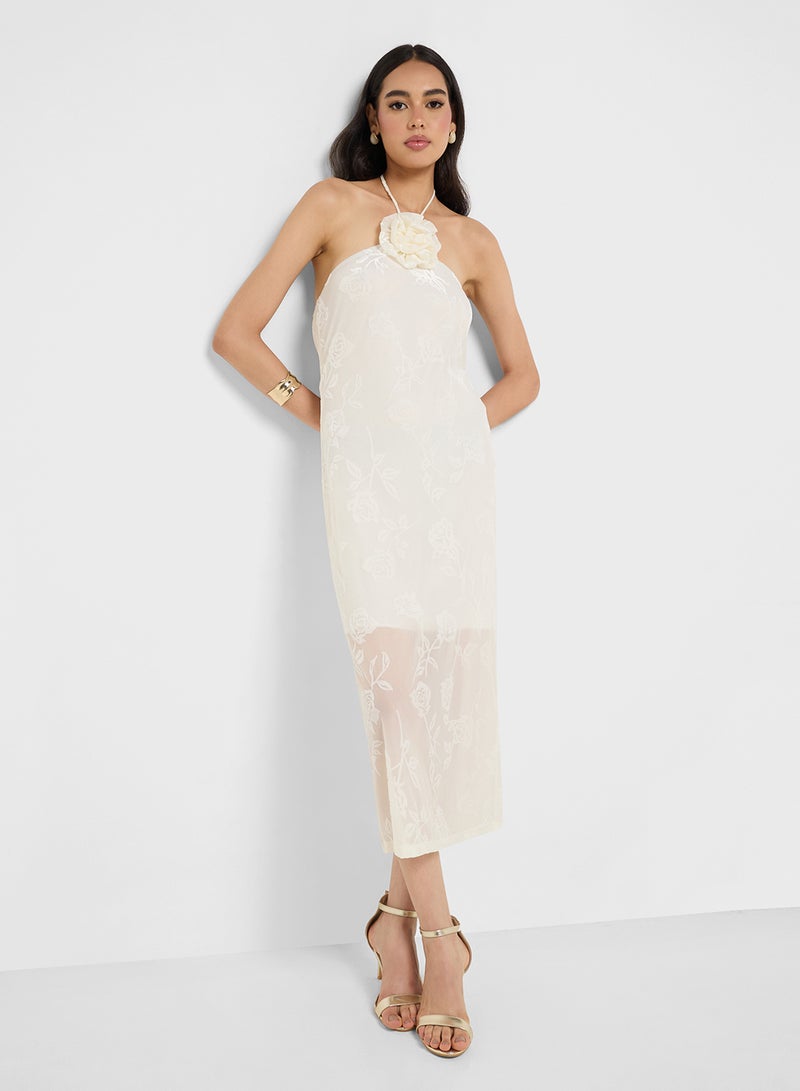 Ginger Floral Halter Midi Dress  - Image 4