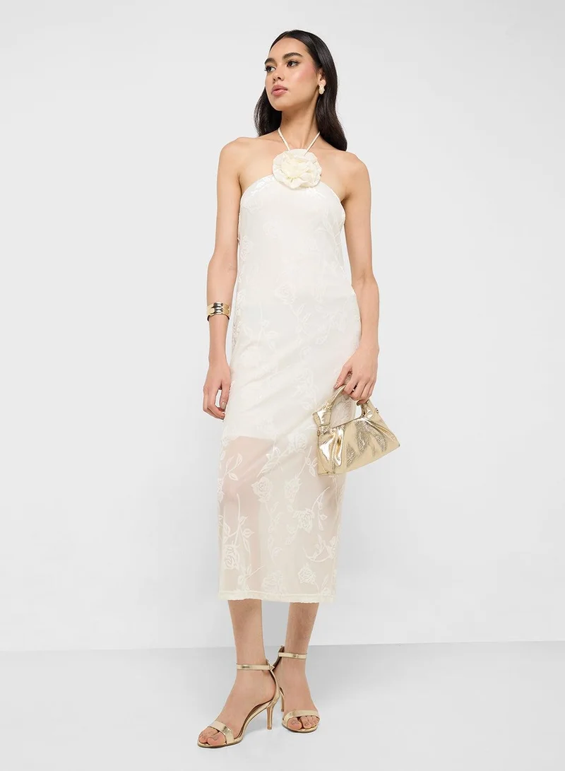 Ginger Floral Halter Midi Dress
