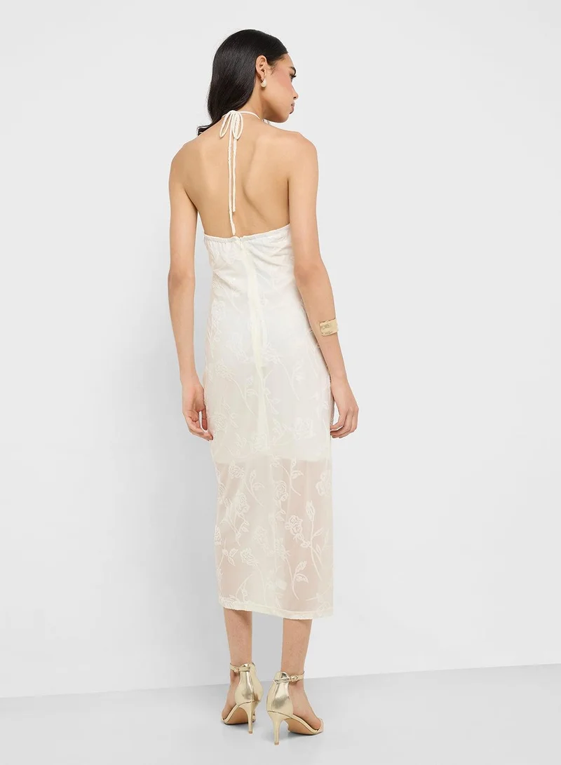 Ginger Floral Halter Midi Dress