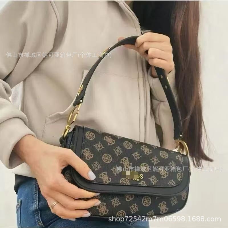 New Retro Underarm Bag Trendy Snake Print Shoulder Bag Women'S Old Flower Saddle Crossbody Bag - Image 3