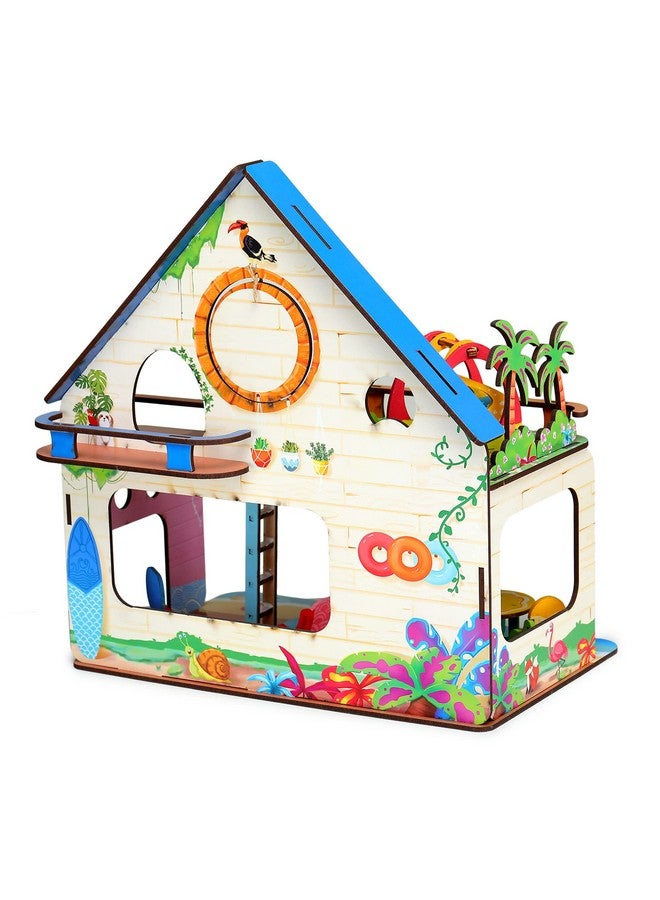 Webby Beachvilla The Weekend Escape All Side Play Doll House for Girls & Boys DIY Paint Wooden Doll House Toy with Furniture for Kids (0 pieces) - Image 5