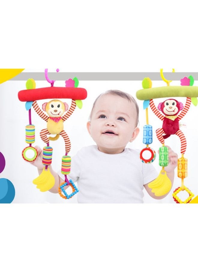 DecoLoral DECOR ME - Baby Rattle Toy Hanging Monkey Toy Green Toddler Teether Toys Baby Teething Toys Early Educational Toy Set Gift for Babies 0-12-24 Months Boys Girls - Image 1