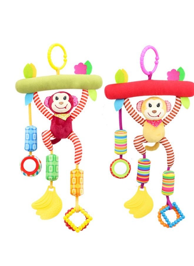 DecoLoral DECOR ME - Baby Rattle Toy Hanging Monkey Toy Green Toddler Teether Toys Baby Teething Toys Early Educational Toy Set Gift for Babies 0-12-24 Months Boys Girls - Image 1