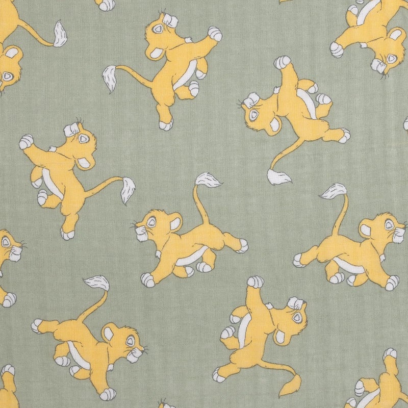NoJo Disney Lion King Sage Yellow and White 3 Piece Muslin Swaddle Baby Blanket Set - Image 5