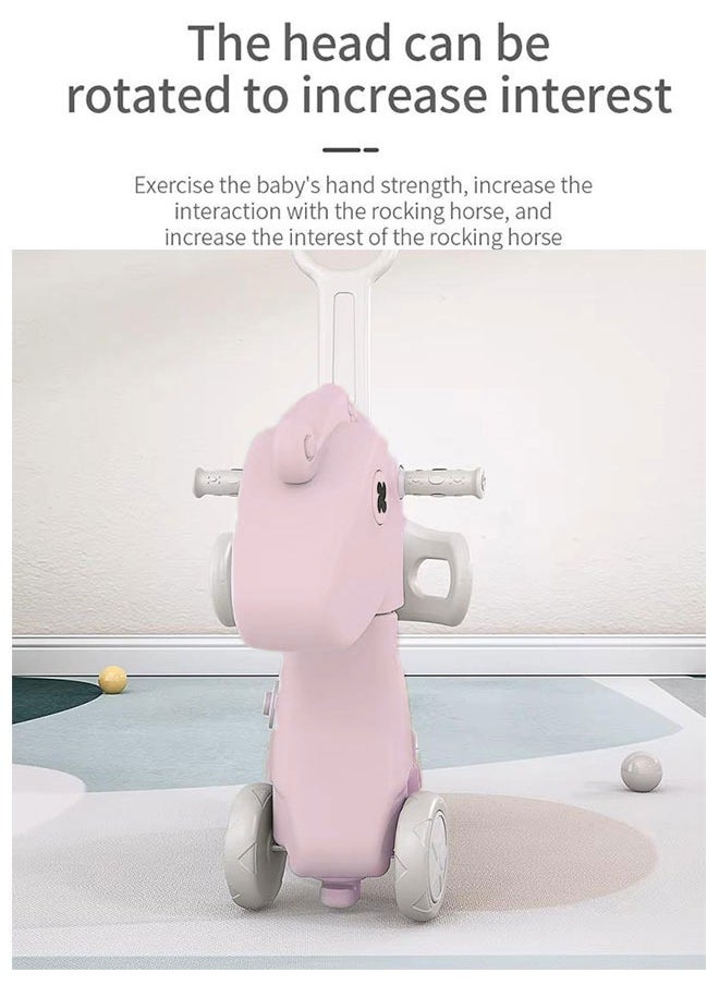 JSAITOYS - Baby Rocking Horse Car Three In One Anti-Fall Multi-Function Push Rod Plastic Thickened 1 To 6 Years Old - Image 1