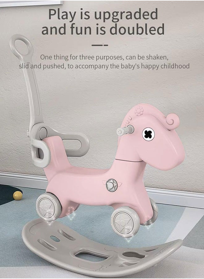 JSAITOYS - Baby Rocking Horse Car Three In One Anti-Fall Multi-Function Push Rod Plastic Thickened 1 To 6 Years Old - Image 1