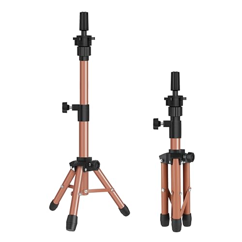 AliLeader 25 Inch Mannequin Head Stand Tripod for Mannequin Head Wig Stand Tripod Wig Head Stand for Training Heads and Canvas Block Head Mannequin Head Not IncludedLatte - Image 1