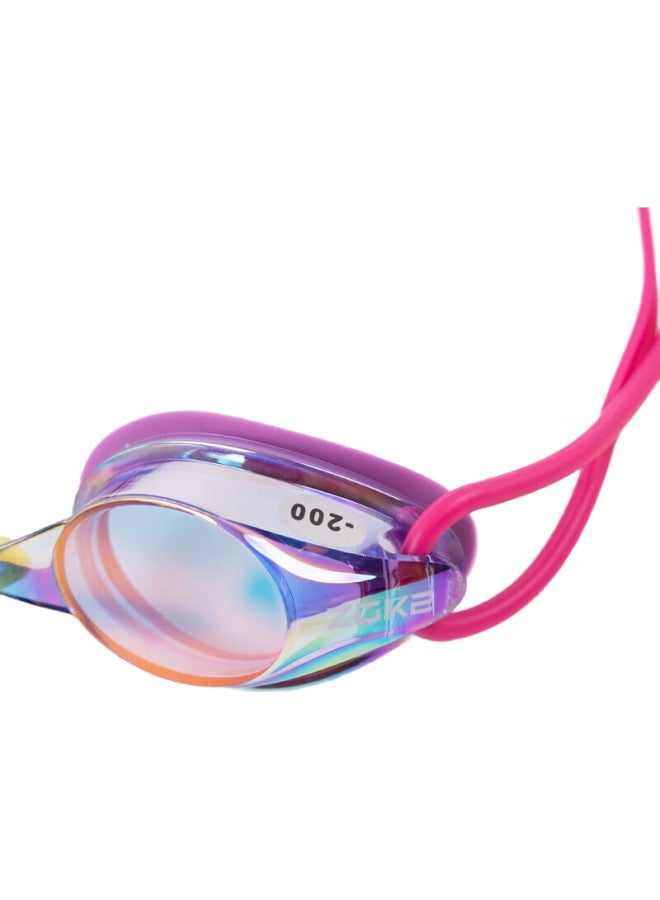 ZOKE Adult Myopia High-Definition Anti-Fog Waterproof Unisex Electroplated Swimming Goggles 624501303 Rose Red Purple Green 300 Degrees - Image 3