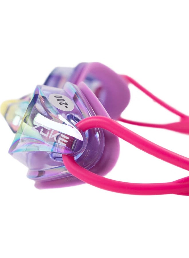 ZOKE Adult Myopia High-Definition Anti-Fog Waterproof Unisex Electroplated Swimming Goggles 624501303 Rose Red Purple Green 300 Degrees - Image 1