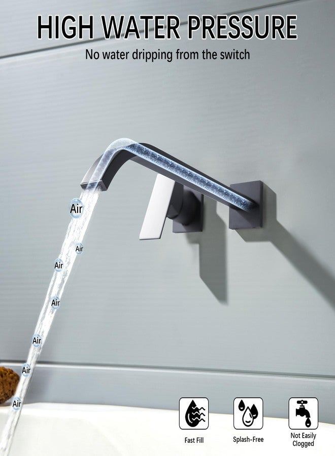 BEIYI Matte Black Wall Mount Tub Filler Bath Tub Faucet with Extra Long Tub Spout Single Handle Bathtub Faucets Set - Image 4