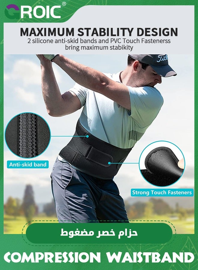 GROIC Lower Back Brace, Lower Back Pain Relief with 7 Metal Plates Supports , Air Mesh Back Brace for Adult, Adjustable Back Support Belt for Work , Anti-skid Lumbar Support for Sciatica Scoliosis, XL  - Image 5