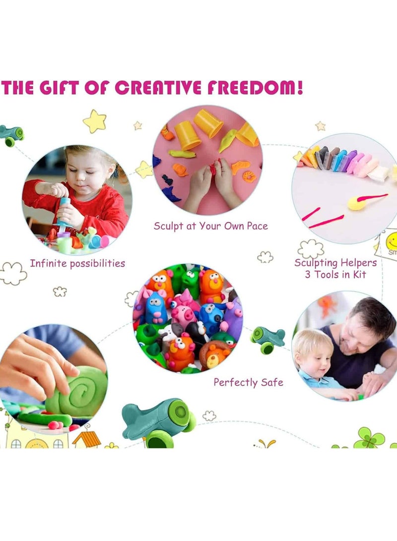 ميتوي 36 لون رغوة الهواء الجاف الطين للأطفال مع 3 أدوات النحت ، لتقوم بها بنفسك صب الطين هدية للبنين والبنات - Image 3