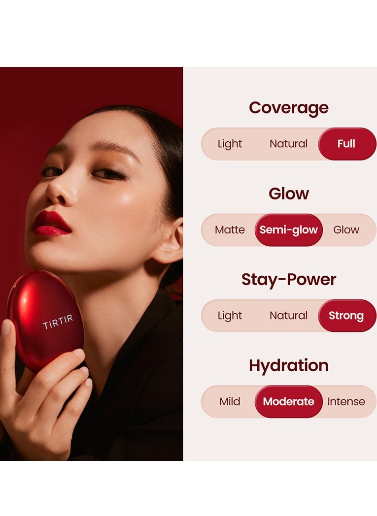 TIRTIR - Mask Fit Red Cushion 24N Latte (Mini/4.5g), Semi-matte finish full coverage foundation - Image 1