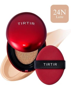 Mask Fit Red Cushion 24N Latte (Mini/4.5g), Semi-matte finish full coverage foundation