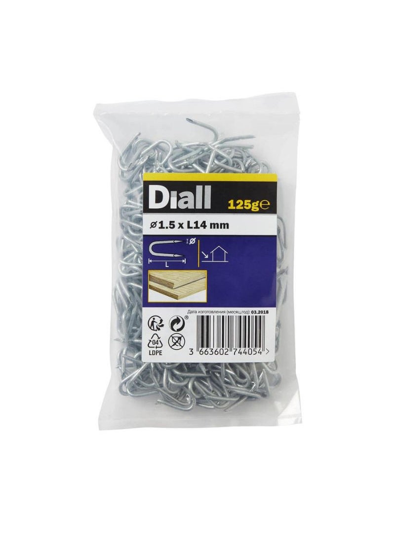 ACE - Diall Galvanised Carbon Steel Wire Staples Pack 1.5 x 14mm - Image 1