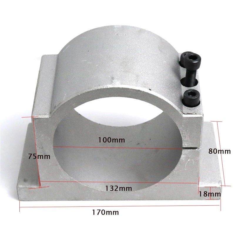 100mm Cast Aluminum CNC Spindle Motor Mount Bracket Holder For Water Cooled Spindle - Image 4