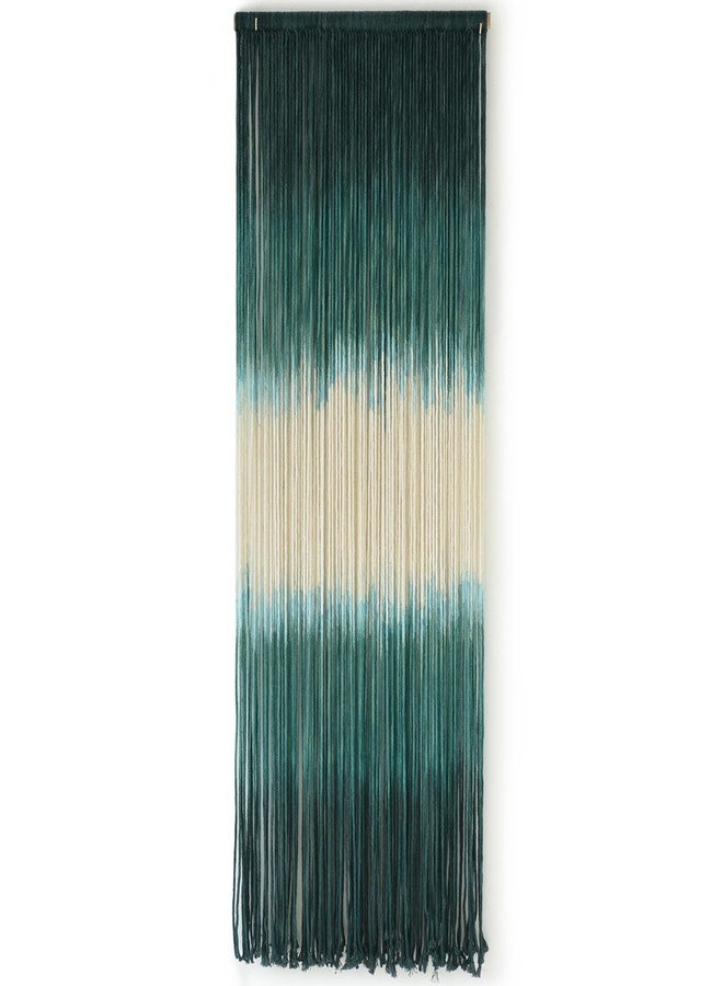 Flber Macrame Wall Hanging Green Boho Handmade Ombre Wall Art Decor for Living Room Bedroom Art 15''W*43''L - Image 1