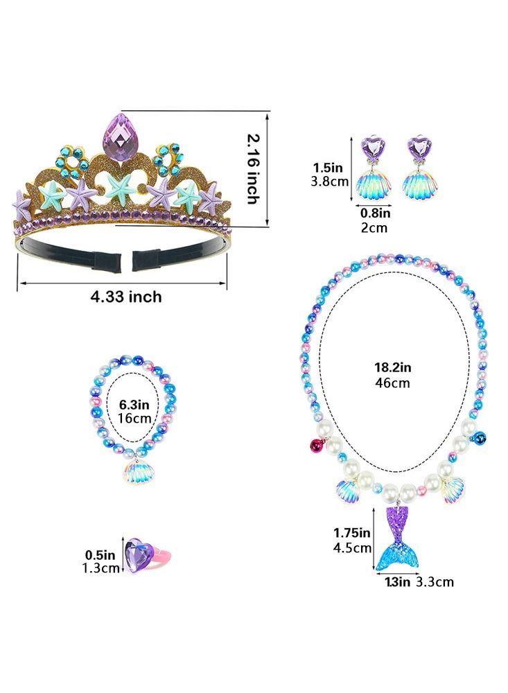 general Mermaid Jewelry for Girls 6 Pieces - Image 5