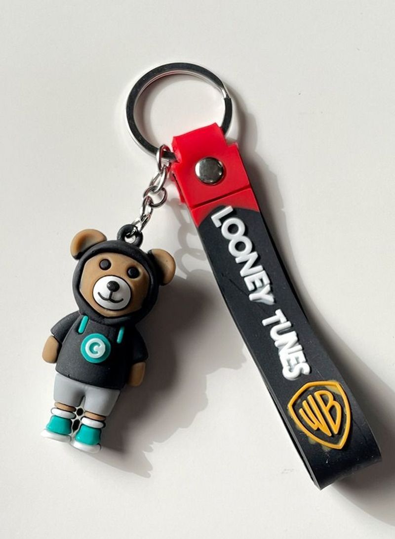 Multifunctional keychain in the shape of cartoon with ribbon with the words LOONEY TUNES for easy of use