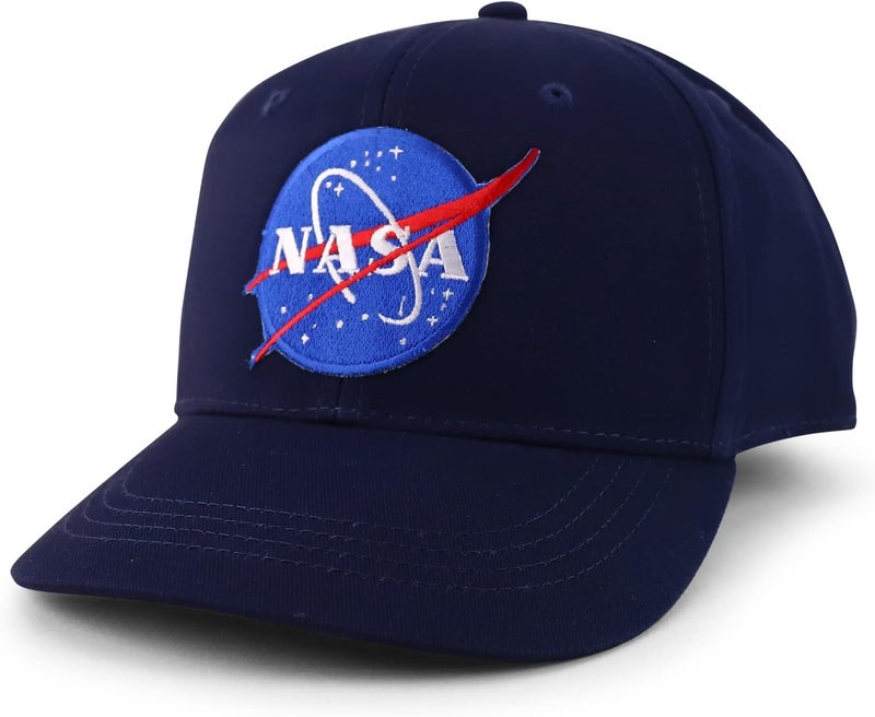 Armycrew Small Insignia NASA Patch Youth Size Cotton Structured Baseball Cap - Image 1