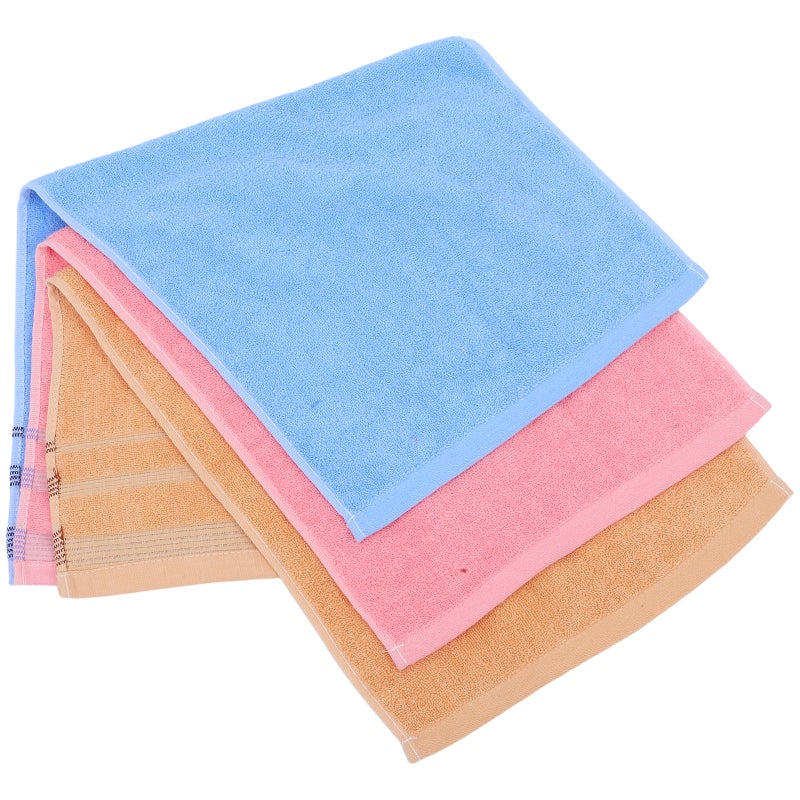 3pcs Cotton Hand Towels: Wash Cloths For Face And Hands - Soft Absorbent And Quick Drying - For Bathroom Kitchen And Gym - Image 1