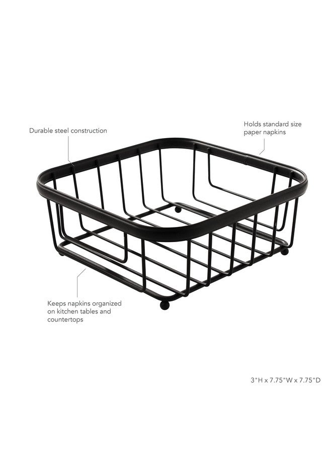 Spectrum Spectrum 010591016458 Ashley Flat Napkin Holder, Black  - Image 2