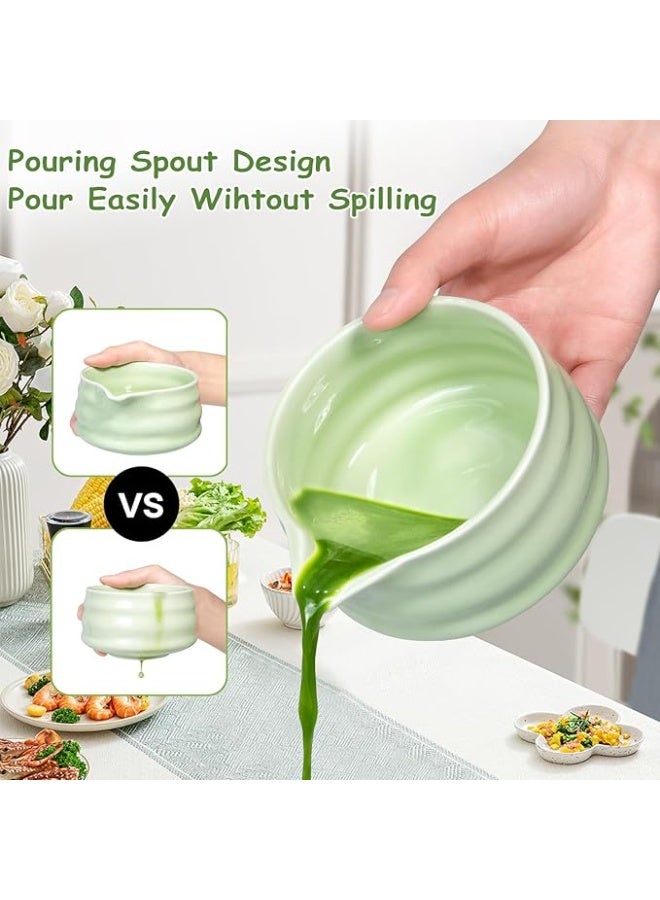 LENND Matcha Whisk Set,7Pcs Matcha Kit for Ceremony, Ceramic Matcha Tea Set, Bowl With Spout, Powder Starter Sifter, Ceramic Whisk Holder, Spoon Japanese Tea Tools,Gift for Matcha Lover/Friend - Image 4