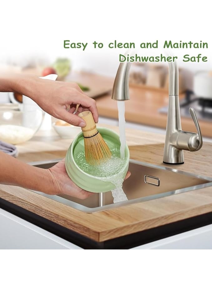 LENND Matcha Whisk Set,7Pcs Matcha Kit for Ceremony, Ceramic Matcha Tea Set, Bowl With Spout, Powder Starter Sifter, Ceramic Whisk Holder, Spoon Japanese Tea Tools,Gift for Matcha Lover/Friend - Image 3
